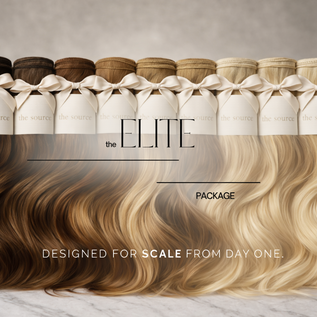 Elite Starter Pack for professionals looking to start their own hair extension brand with a private label manufacturer